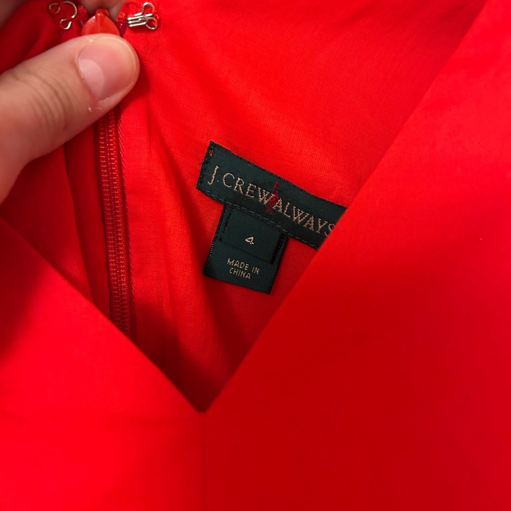 J. Crew Red V-Neck Sleeveless Peplum Top - Picture 3 of 3